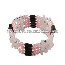 Magnetic Rose Quartz Chip perlée enroulée Bracelets &amp; Collier 36 &quot;